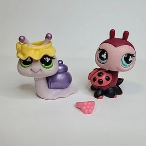 Littlest Pet Shop Snail Ladybug #628 and #629 LPS